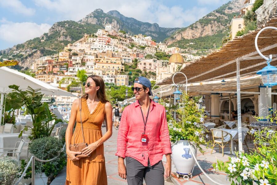 From Naples or Sorrento: Amalfi Coast Full-Day Trip - Positano at Amerigo Vespucci Square: beaches, streets, and shopping time