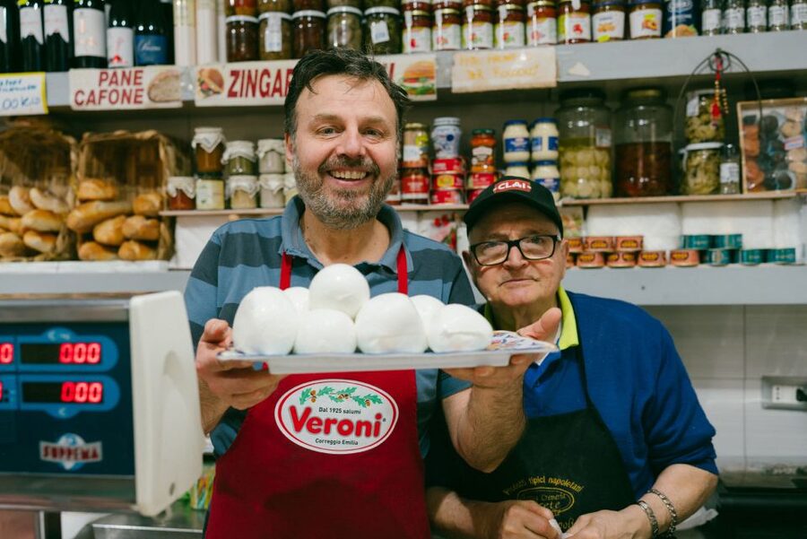 Naples: Pasta, Wine & Authentic Food Tour - Lungomare Caracciolo: craft beer, a tarallo, and Vesuvius in the frame