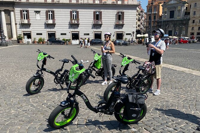 Naples tour by E-BIKE - Piazza del Plebiscito: where the stops match the scenery
