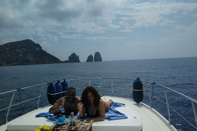 Private Cruise from Naples to Capri and Amalfi Coast - yacht 40' - Capri by yacht: Marina Piccola, Faraglioni, and the jump-point landmarks
