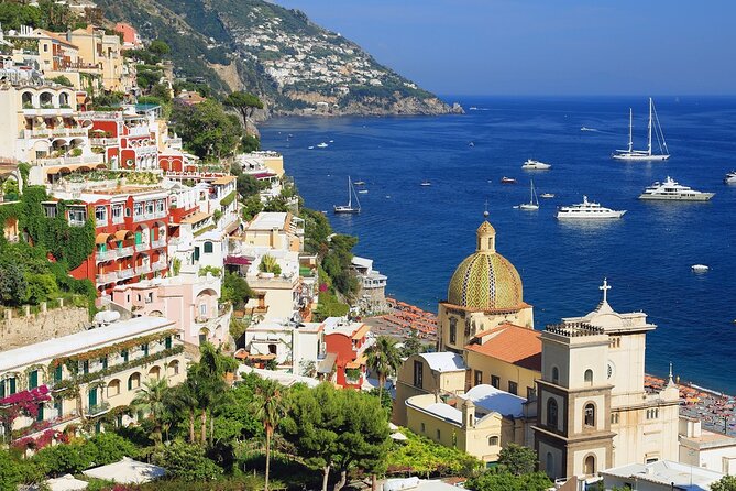 Private Tour to Pompei Sorrento and Positano with English speaking Driver/Guide - Positano afternoon: Santa Maria Assunta, steep streets, and sea-time options